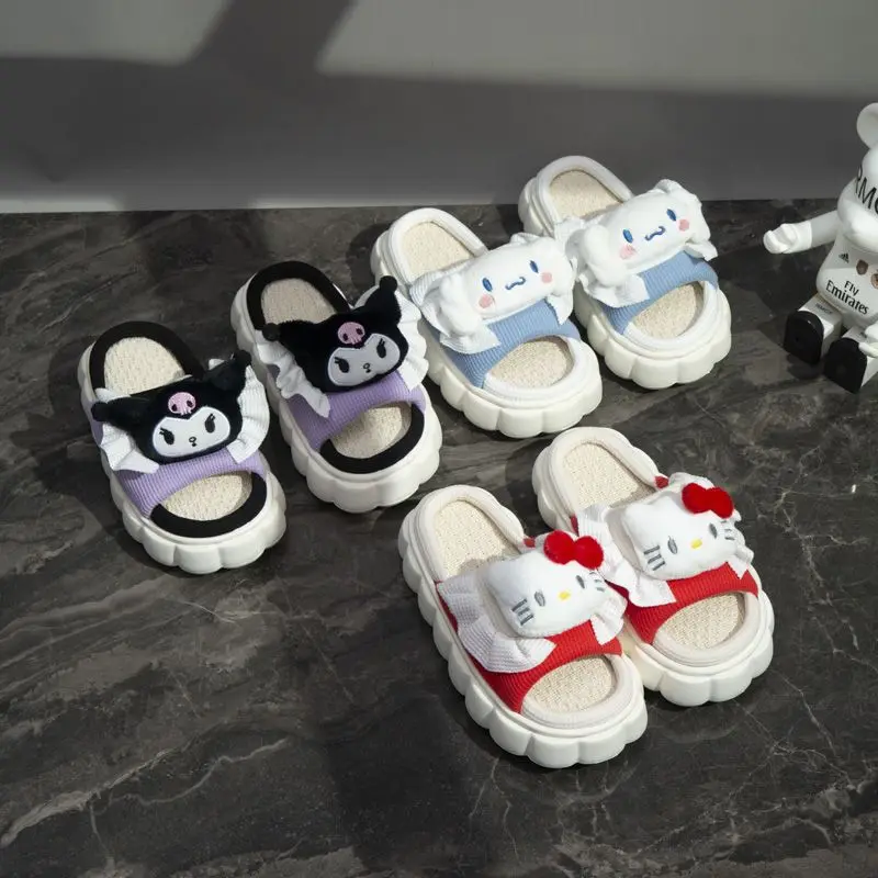 Kawaii Anime Sanrio Hello Kittys Cinnamoroll Kuromi Cute Linen Slippers Non-Slip Thick Bottom Breathable Slippers Girl Gift Toys
Kawaii Anime Sanrio Hello Kittys Cinnamoroll Kuromi Cute Linen Slippers Non-Slip Thick Bottom Breathable Slippers Girl Gift Toys