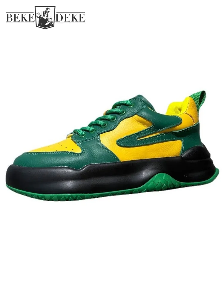 Genuine Leather Platform Shoes Mens Casual Shoes Fashion Designer Mixed Colors Jogging Sneakers Male Lace Up Hip Hop Trainers
Genuine Leather Platform Shoes Mens Casual Shoes Fashion Designer Mixed Colors Jogging Sneakers Male Lace Up Hip Hop Trainers