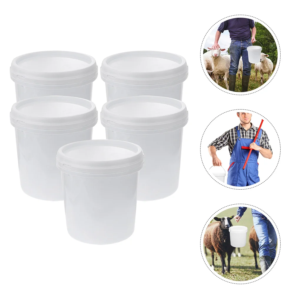 5Pcs Bucket Pail Container Seal Lid Handle 1L Plastic Pail Bucket Multipurpose Container Industrial All Storage Bucket Laundry
5Pcs Bucket Pail Container Seal Lid Handle 1L Plastic Pail Bucket Multipurpose Container Industrial All Storage Bucket Laundry