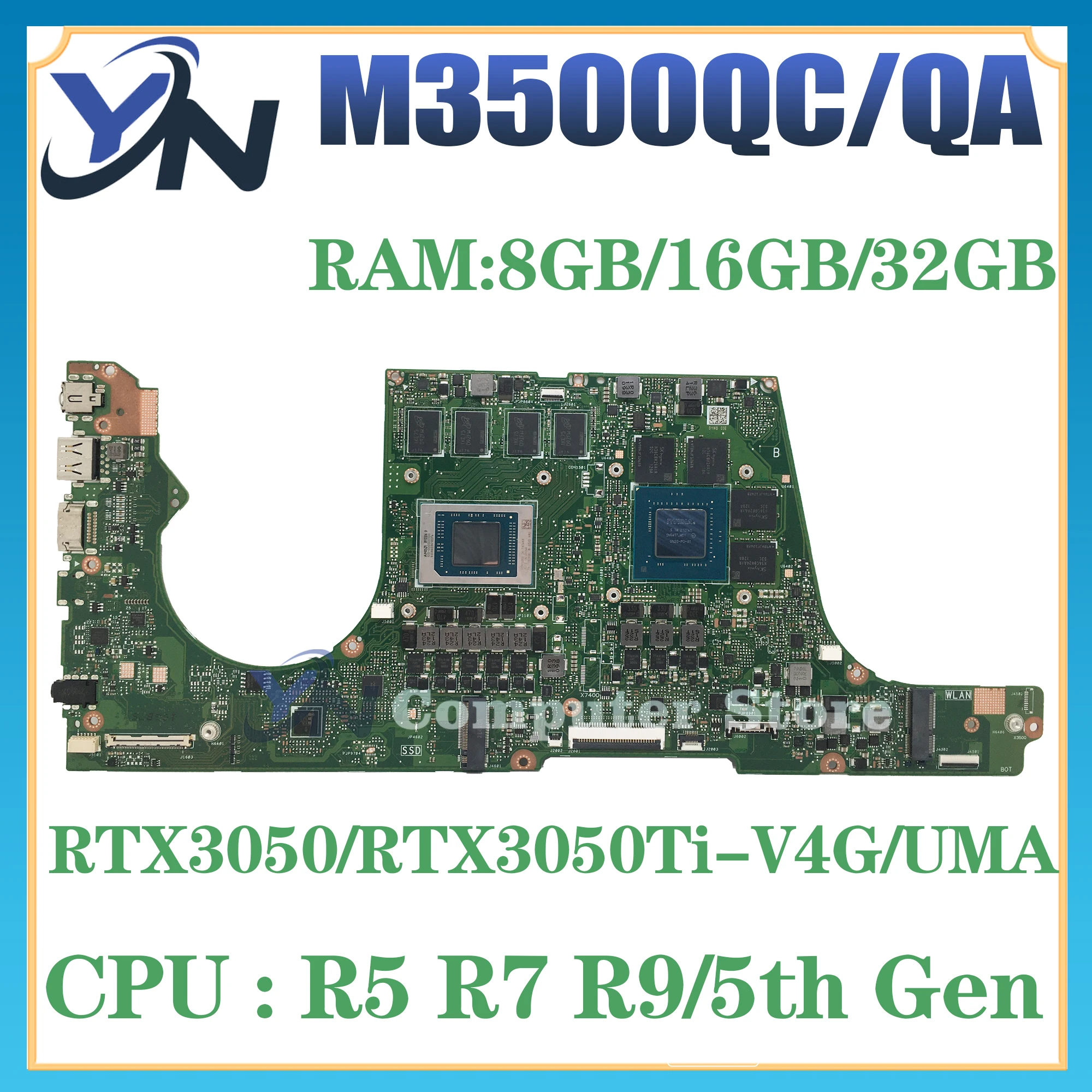 Материнская плата M3500QC M3500QA M3500Q D3500Q M7600QE M7400QC M7600QC M7600QA M7600Q M3401QA M3401QC материнская плата для ноутбука
Материнская плата M3500QC M3500QA M3500Q D3500Q M7600QE M7400QC M7600QC M7600QA M7600Q M3401QA M3401QC материнская плата для ноутбука