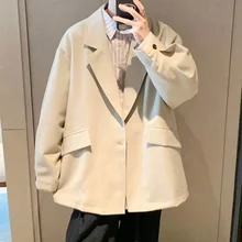 Khaki Black Blazer Men Fashion Society Mens Dress Jacket Korean Loose Casual Suit Jacket Mens Office Formal Long Sleeve Blazer
Khaki Black Blazer Men Fashion Society Mens Dress Jacket Korean Loose Casual Suit Jacket Mens Office Formal Long Sleeve Blazer