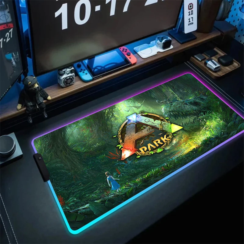 

Gaming XL RGB Mouse Pad LED Dazzling Cool Mousepad Keyboard Desk Carpet Game Rubber No-slip Mouse Mat Gamer Ark Survival Evolved