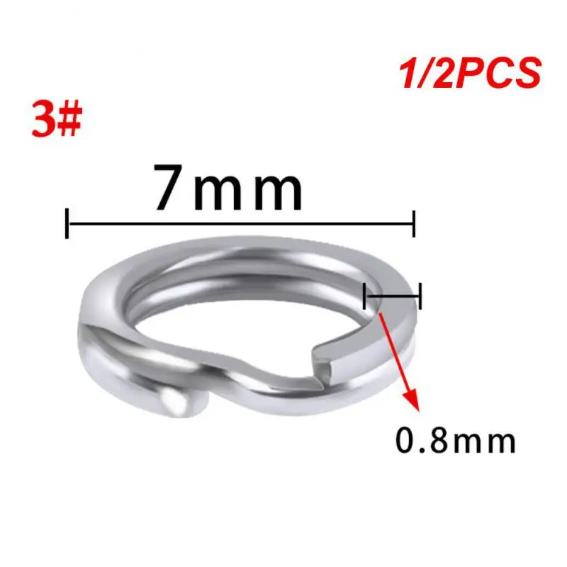 

1/2PCS Stainless Steel Split Ring Fishing Tackles Fishing Rings For Fishing Lures Crankbait Hard Bait Fishing Accessoies