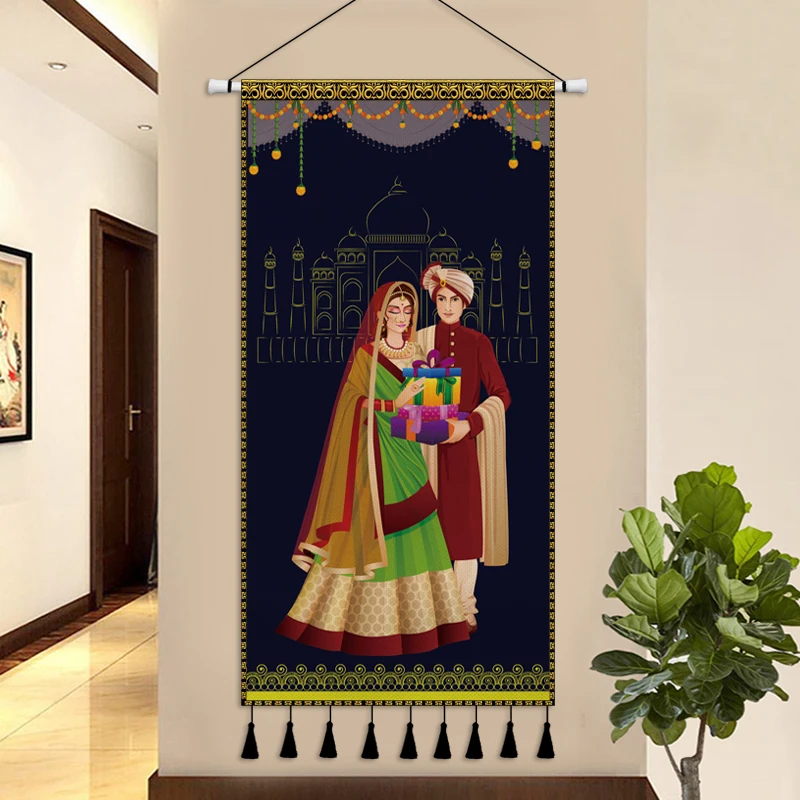 Southeast Asian Decorative Painting Tassel Cloth Painting Living Room Ethnic Wind Indian Dance Tapestry Wedding Decoration
Southeast Asian Decorative Painting Tassel Cloth Painting Living Room Ethnic Wind Indian Dance Tapestry Wedding Decoration