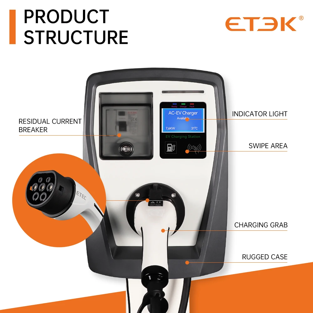 ETEK электрическая серия EKEC1 Ac EV зарядное устройство 3 фазы 22 кВт электрическая Автомобильная зарядная станция
ETEK электрическая серия EKEC1 Ac EV зарядное устройство 3 фазы 22 кВт электрическая Автомобильная зарядная станция