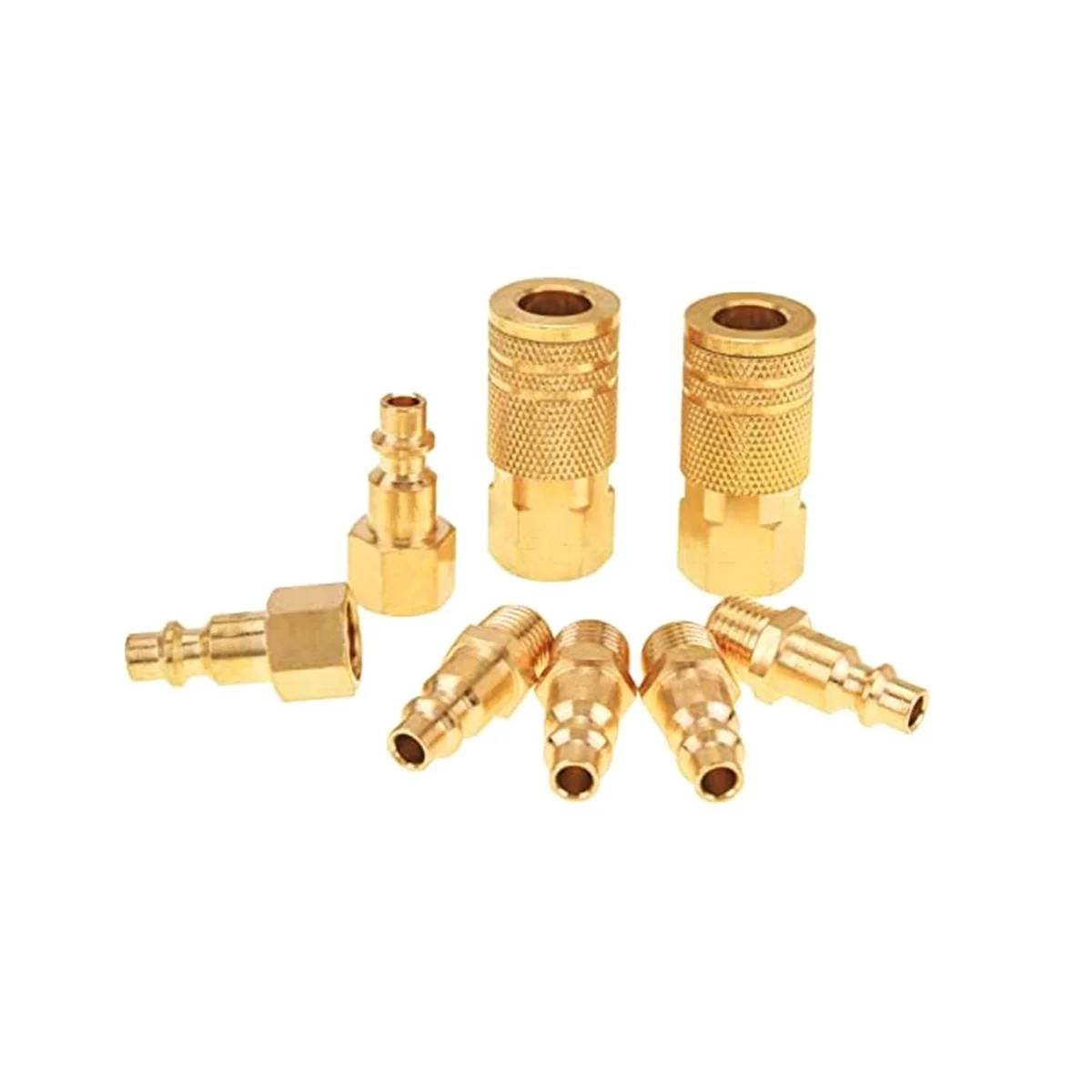8-Piece Air Coupler and Plug Kit Quick Connector Air Fittings 1/4Inch NPT Industrial Brass Air Hose Fitting for Air Tool
8-Piece Air Coupler and Plug Kit Quick Connector Air Fittings 1/4Inch NPT Industrial Brass Air Hose Fitting for Air Tool