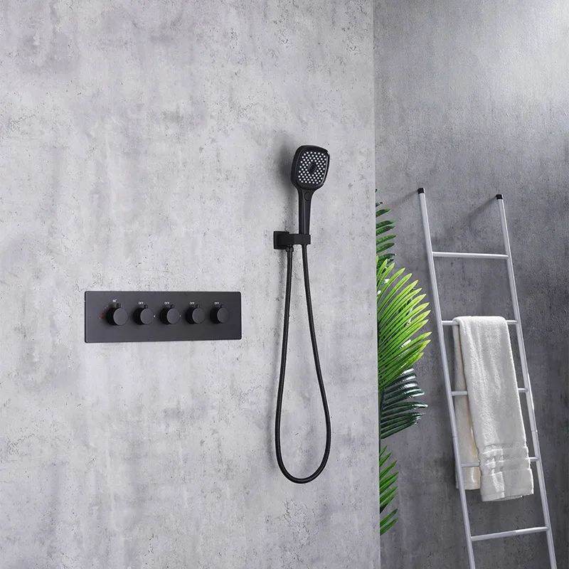Thermostatic LED Brass Ceiling Music Rainfall Combo Shower Head Matte Black Waterfall Shower System
Thermostatic LED Brass Ceiling Music Rainfall Combo Shower Head Matte Black Waterfall Shower System