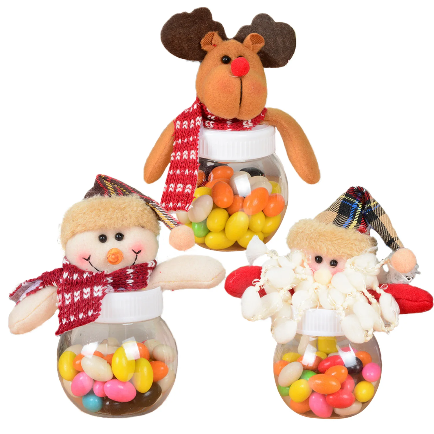 3pcs Christmas Candy Jar Gift Bottle Holder Reindeer Santa Snowman Clear Food Storage Container for Xmas Party Favor Decor
3pcs Christmas Candy Jar Gift Bottle Holder Reindeer Santa Snowman Clear Food Storage Container for Xmas Party Favor Decor