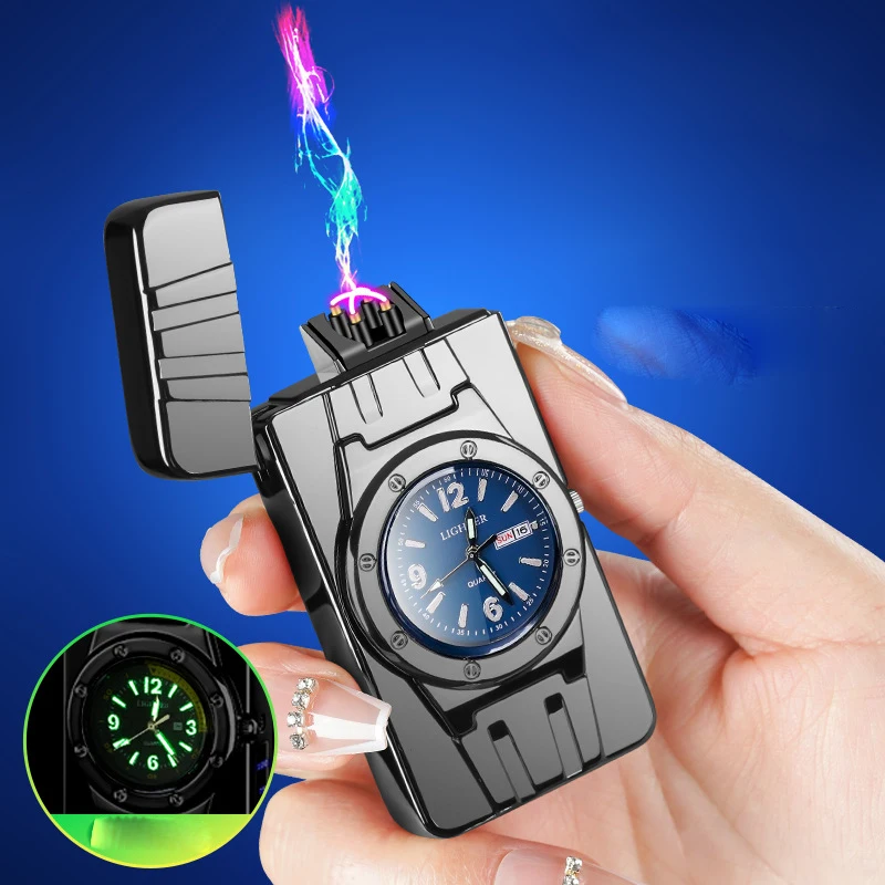 

Metal Dial Windproof Electronic Pulse Lighter Portable USB Lighter Unusual Cigarette Lighters Gift Smoking Accessories 2024 NEW