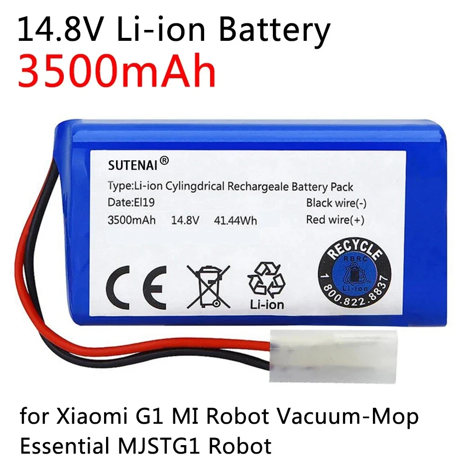 NEW 14.8V 3500mAh Li-ion Battery for Xiaomi G1 MI Robot Vacuum-Mop Essential MJSTG1 Robot Vacuum Cleaner 18650 Battery Pack
NEW 14.8V 3500mAh Li-ion Battery for Xiaomi G1 MI Robot Vacuum-Mop Essential MJSTG1 Robot Vacuum Cleaner 18650 Battery Pack