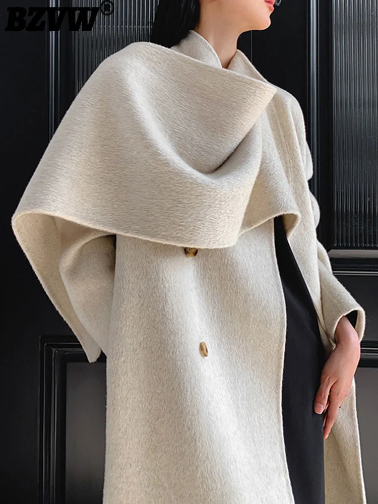 BZVW 2023 Autumn Winter Temperament New Woolen Overcoat Women's Scarf Collar Tie Up Double Faced Wool Coat Female Trend 25X3013
BZVW 2023 Autumn Winter Temperament New Woolen Overcoat Women's Scarf Collar Tie Up Double Faced Wool Coat Female Trend 25X3013