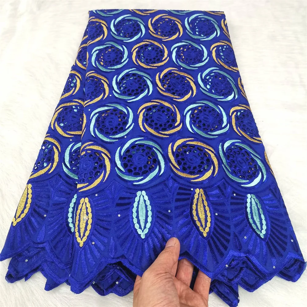 2023 High Quality 5 Yards African Cotton Lace Fabric With Stones Swiss Voile Lace in Switzerland For Wedding Party Dress y-0125
2023 High Quality 5 Yards African Cotton Lace Fabric With Stones Swiss Voile Lace in Switzerland For Wedding Party Dress y-0125