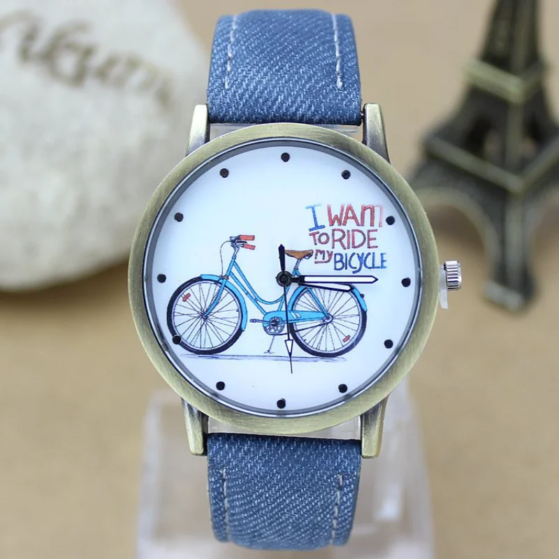 New Fashion Men Bicycle Watch Women Jean Fabric Leather Strap Dress Watches Relogio Feminino Ladies Casual Quartz Watch Hot Hour
New Fashion Men Bicycle Watch Women Jean Fabric Leather Strap Dress Watches Relogio Feminino Ladies Casual Quartz Watch Hot Hour