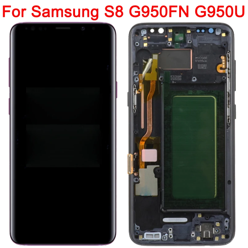 Original LCD For Samsung Galaxy S8 G950F Display With Frame SM-G950A G950U G950FD 5.8 Inch Touch Screen Replacement | Мобильные