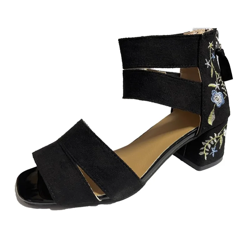 Lady Pupms 2023 Spring Summer New Women's Thick High-heeled Sandals Fashion Sandals Embroidery Flower Roman Shoes Female
Lady Pupms 2023 Spring Summer New Women's Thick High-heeled Sandals Fashion Sandals Embroidery Flower Roman Shoes Female