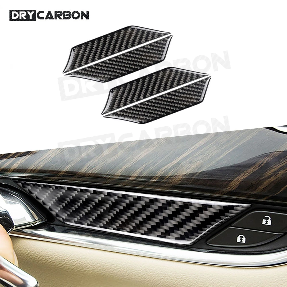 

4Pcs/ Set Carbon Fiber Car Door Handle Bowl Trim Cover Car Interior Decoration Accessories Compatible for Cadillac XT5 2016-2019