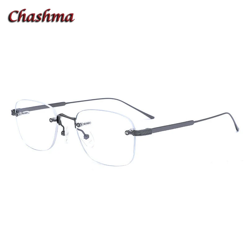 

Chashma Men Rimless Glasse Pure Titanium Light Optical Eyewear Brand Designer Optic Degrees Prescription Lenses Spectacles Women