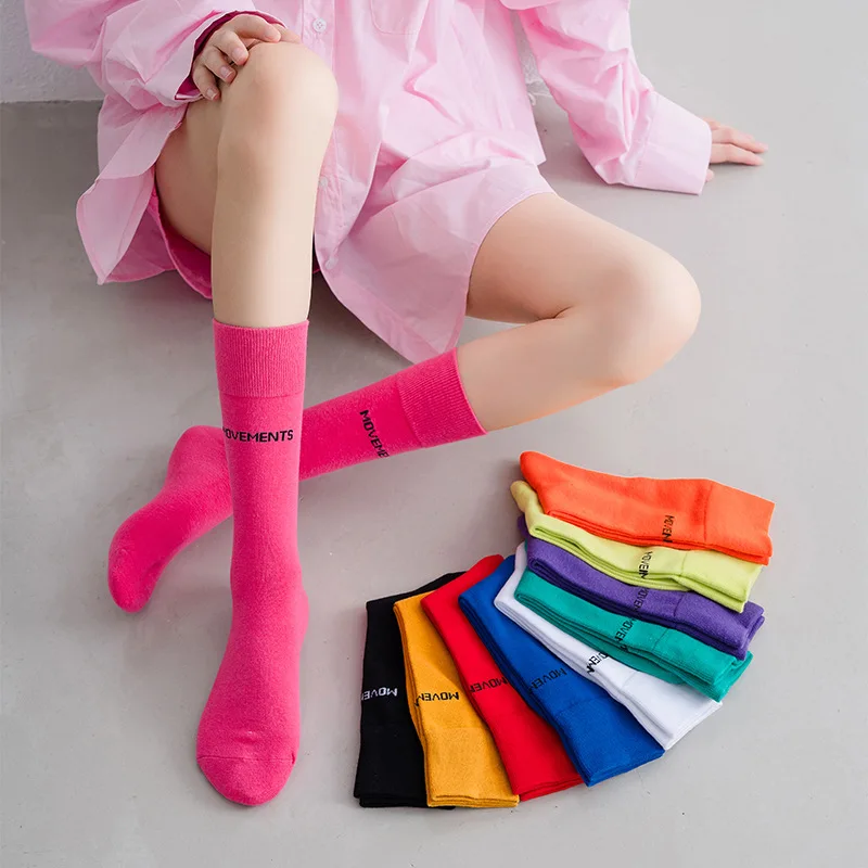 Fashion Candy Color Letter Family Socks Harajuku Casual Cotton Long Sock Women Sweet Cute Solid Color Pink Fluoscrence Pile Sock
Fashion Candy Color Letter Family Socks Harajuku Casual Cotton Long Sock Women Sweet Cute Solid Color Pink Fluoscrence Pile Sock