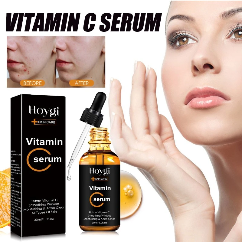 

Vitamin C Essence Reduce Fine Lines fade Wrinkles remove Acne Anti Aging Moisturizing whitening brighten Skin Firming Face Serum
