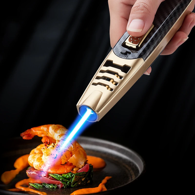 Kitchen Spray Gun Windproof Cigar Torch Lighter Metal 1300C Strong Turbo Jet Flame Outdoor BBQ Fire Starter Butane Gas Lighter
Kitchen Spray Gun Windproof Cigar Torch Lighter Metal 1300C Strong Turbo Jet Flame Outdoor BBQ Fire Starter Butane Gas Lighter