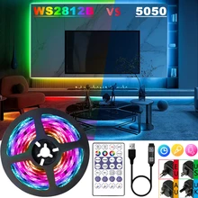 LED Strip Light WS2812B RGB 5050 1M-30M Bluetooth USB Diode Flexible Lamp Tape Rainbow Effect Background Light DC5V With Adapter
LED Strip Light WS2812B RGB 5050 1M-30M Bluetooth USB Diode Flexible Lamp Tape Rainbow Effect Background Light DC5V With Adapter
