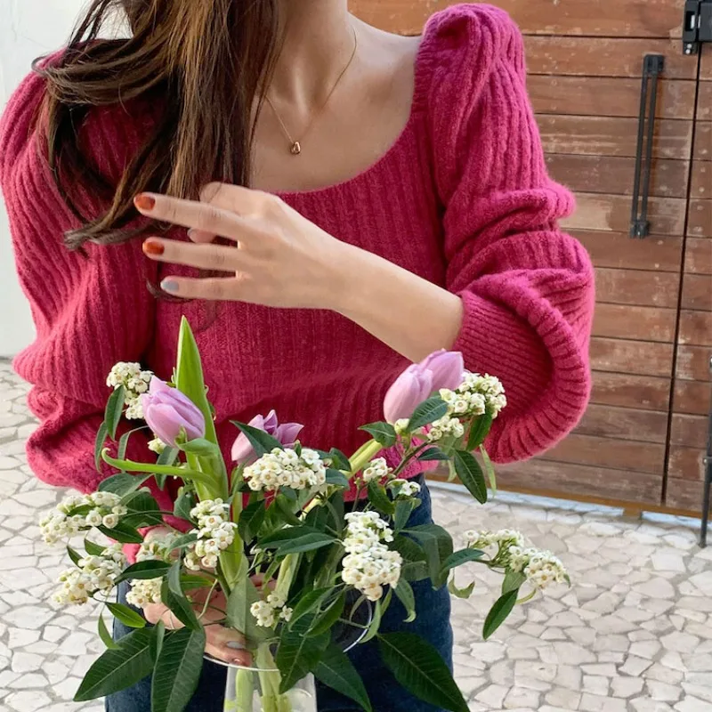 2023 Autumn Winter Casual Hotsweet Knitting Long Sleeve Sexy Pullovers Korean Fashion Women Solid Slash Neck Ladies Sweater
2023 Autumn Winter Casual Hotsweet Knitting Long Sleeve Sexy Pullovers Korean Fashion Women Solid Slash Neck Ladies Sweater