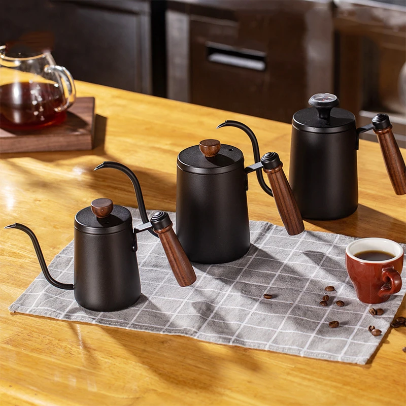 600ML Non-stick Stainless Steel Pour Over Coffee Tea Pot with Thermomet Long Narrow Spout Hand Drip Kettle Coffee Accessories
600ML Non-stick Stainless Steel Pour Over Coffee Tea Pot with Thermomet Long Narrow Spout Hand Drip Kettle Coffee Accessories