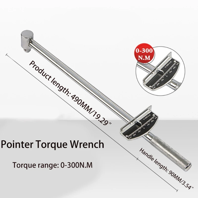 490mm Torque Wrench with 1/2 inches Drive Non-slip 300N.M Dial Torque Spanner Cr-V High Hardness Auto Repair Wrench
490mm Torque Wrench with 1/2 inches Drive Non-slip 300N.M Dial Torque Spanner Cr-V High Hardness Auto Repair Wrench