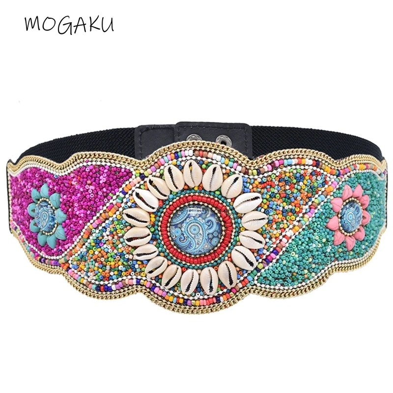 

MOGAKU Ethinic Beads Waistbands for Women Handmade Shell Flower Belly Belt Chains Bohemian Fashion Body Jewelry Turkish Feminina