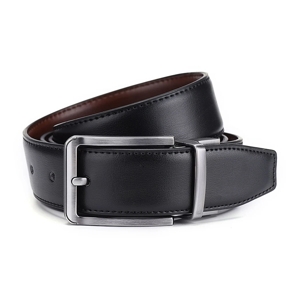 

Male Pin Buckle Belts Genuine Leather Waist Belts Double Sided Reversible Belt Trouser Waistband Men Business Casual Waist Strap