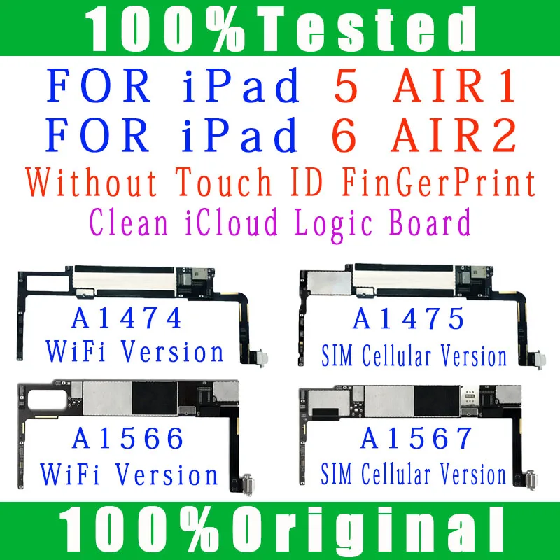 Стандартная Логическая плата для iPad 5 6 Air 1 2 материнская плата A1566 A1567 A1474 A1475 WIFI и WIFI сотовая для iPad AIR1 AIR2
Стандартная Логическая плата для iPad 5 6 Air 1 2 материнская плата A1566 A1567 A1474 A1475 WIFI и WIFI сотовая для iPad AIR1 AIR2