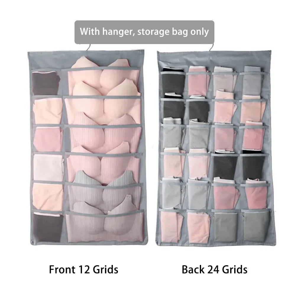 24 Pockets Double Sides Underwear Socks Bra Hanging Bag Storage Organizer Dormitory Home Wardrobe Wall Household Tidy Hanger
24 Pockets Double Sides Underwear Socks Bra Hanging Bag Storage Organizer Dormitory Home Wardrobe Wall Household Tidy Hanger