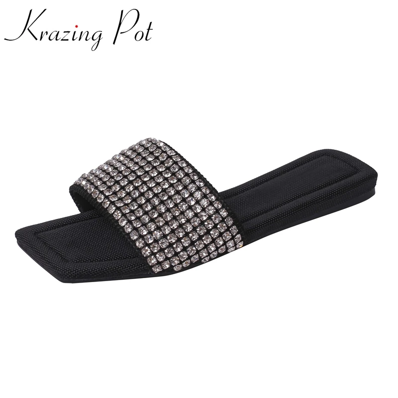 Krazing Pot Rhinestone Low Heel Mules Beauty Lady Daily Wear Bling Shiny Sexy Fashion Mature Summer Women Outside Slippers L76
Krazing Pot Rhinestone Low Heel Mules Beauty Lady Daily Wear Bling Shiny Sexy Fashion Mature Summer Women Outside Slippers L76