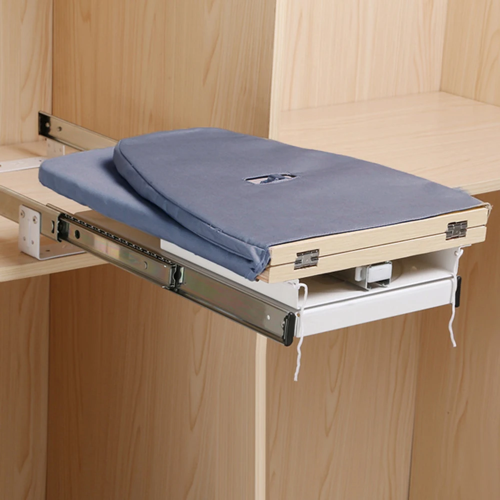 

Retractable Ironing Board Closet Pull-Out Stow In The Cabinet Foldable Table Sleeveboard 180° Extendable Push &Pull