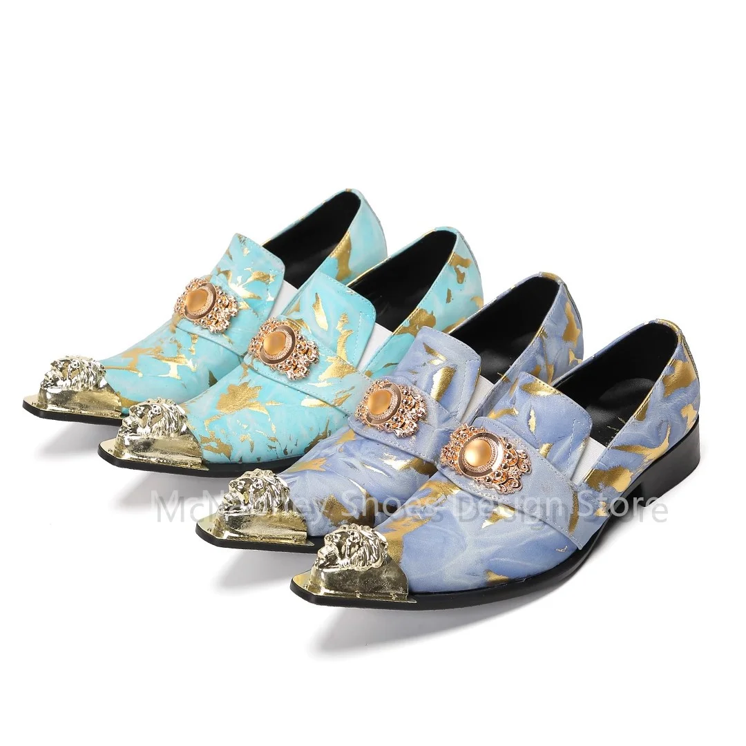 Male Breathable Party Dress Leather Shoes Fashion Metal Square Toe Chunky Heel Mixed Color Loafers Men's Leisure Shoes 
Male Breathable Party Dress Leather Shoes Fashion Metal Square Toe Chunky Heel Mixed Color Loafers Men's Leisure Shoes