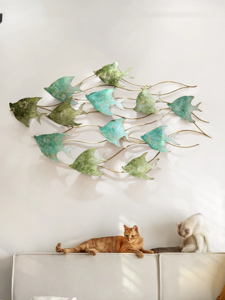 Mediterranean Retro Handmade Wall Decoration Sofa Background Wall Iron Fish Wall Decoration Children's Room
Mediterranean Retro Handmade Wall Decoration Sofa Background Wall Iron Fish Wall Decoration Children's Room
