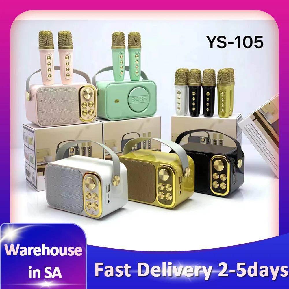 YS-105 10W Rechargeable Dual Mic Microphone Karaoke Palm KTV Handheld Speaker Wireless Soundbox Gold
YS-105 10W Rechargeable Dual Mic Microphone Karaoke Palm KTV Handheld Speaker Wireless Soundbox Gold