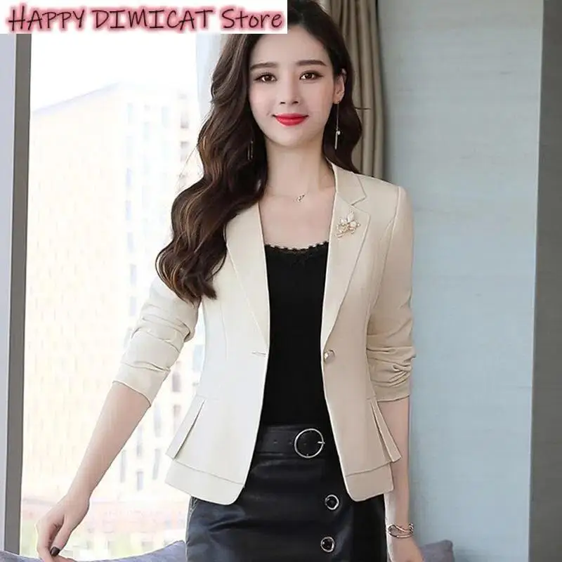 Women Jackets Slim High Quality Drape Suit Jacket Short Spring Autumn New Waist Professional Blazer Formal Wear Elegant
Women Jackets Slim High Quality Drape Suit Jacket Short Spring Autumn New Waist Professional Blazer Formal Wear Elegant