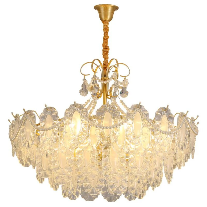 French luxury crystal chandelier pearl modern living room simple lighting dining room bedroom decorative lights
French luxury crystal chandelier pearl modern living room simple lighting dining room bedroom decorative lights