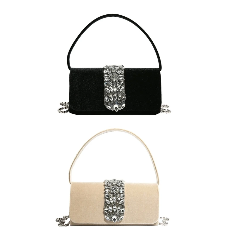 

Fashionable Evening Bag PU Leather Handbag with Shimmering Embellishments Perfect for Everyday Use