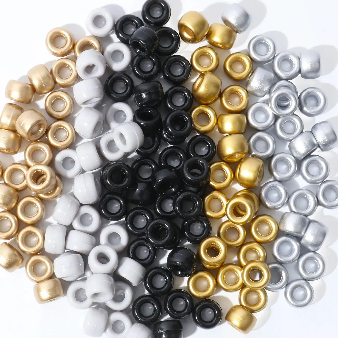 

Wholesale 1200pcs Pony Beads Gold Color Acrylic Flat Round Spacer Bead Jewelry Handmade Charms Make Bracelets Necklace Accessory
