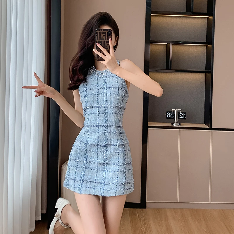 Mini Dress Women Sweet Celebrity Small Fragrant Neck Hanging Heavy Industry Design Beaded Sexy Luxury Ladies Tweed Dresses
Mini Dress Women Sweet Celebrity Small Fragrant Neck Hanging Heavy Industry Design Beaded Sexy Luxury Ladies Tweed Dresses