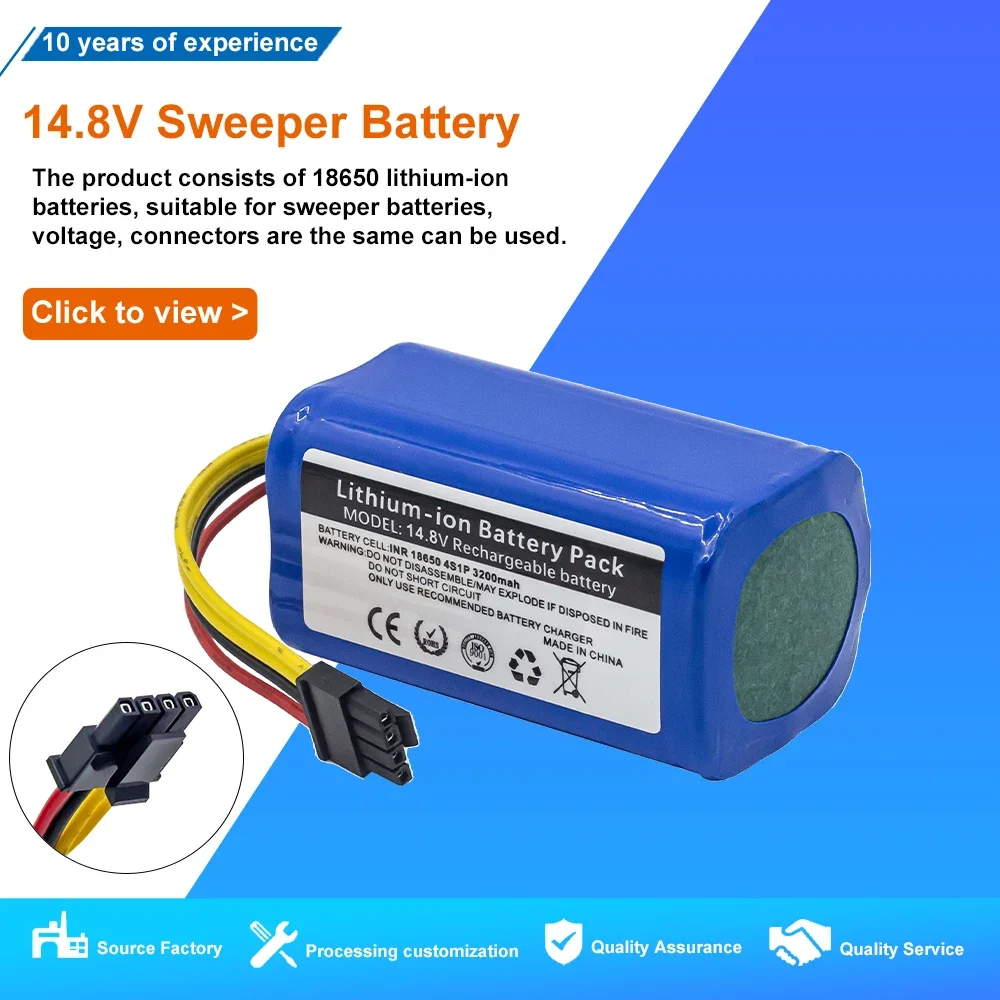 14.8V 2600mAh Robot Vacuum Cleaner Battery for LIFE ROX 9 360 S5 S7 proT 90 Proscenic KAKA760 P1S P2 Li-ion Replacement Battery
14.8V 2600mAh Robot Vacuum Cleaner Battery for LIFE ROX 9 360 S5 S7 proT 90 Proscenic KAKA760 P1S P2 Li-ion Replacement Battery