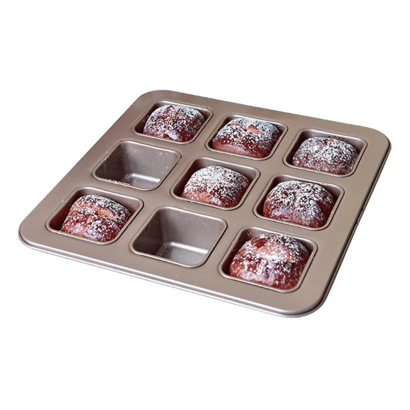 9 Square Baking Pans Non-stick Home Burger Dessert Cake Mould Baking Mould M76D 
9 Square Baking Pans Non-stick Home Burger Dessert Cake Mould Baking Mould M76D