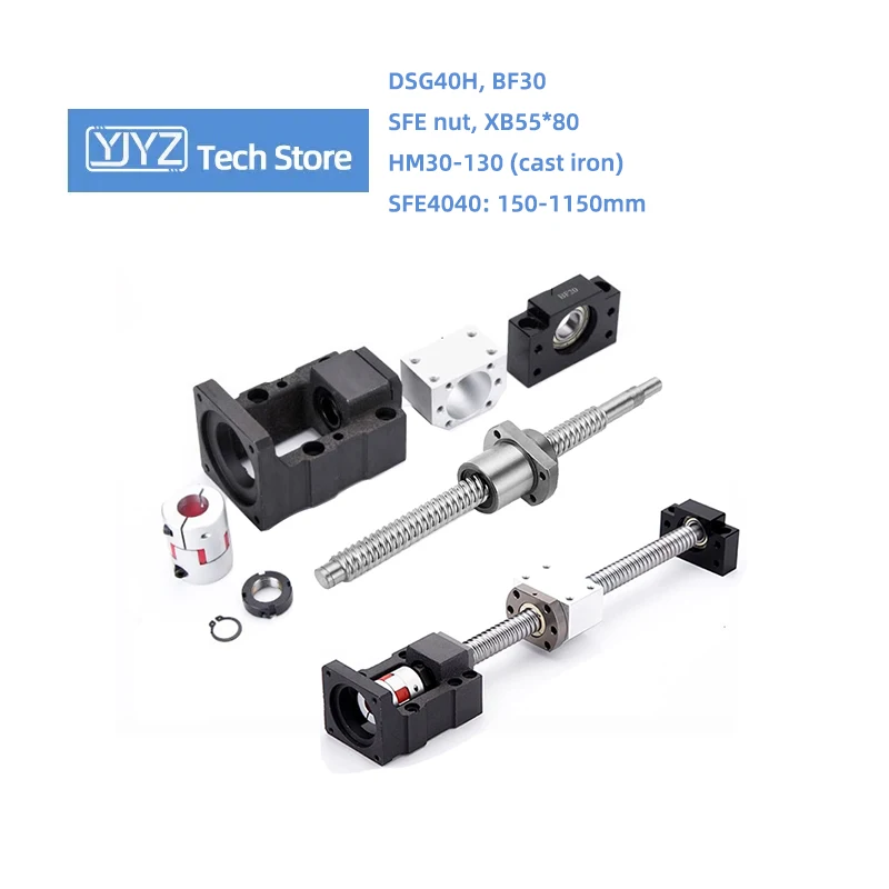 High-precision ball screw, 4040 screw+SFE nut+HM30-130 (cast iron)+BF30+DSG40H+XB55*80(C5)/(C7)
High-precision ball screw, 4040 screw+SFE nut+HM30-130 (cast iron)+BF30+DSG40H+XB55*80(C5)/(C7)
