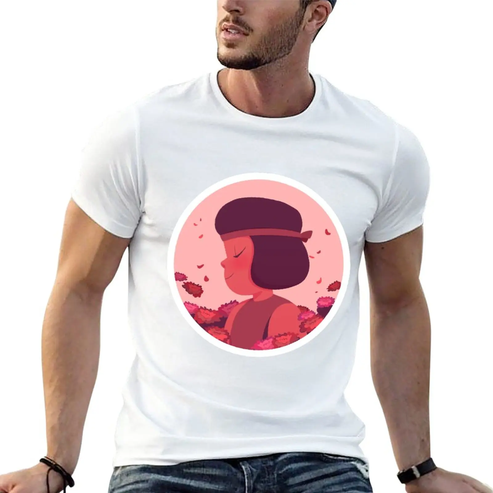 Pastel Ruby portrait T-Shirt summer clothes T-shirt for a boy Men's cotton t-shirt
Pastel Ruby portrait T-Shirt summer clothes T-shirt for a boy Men's cotton t-shirt