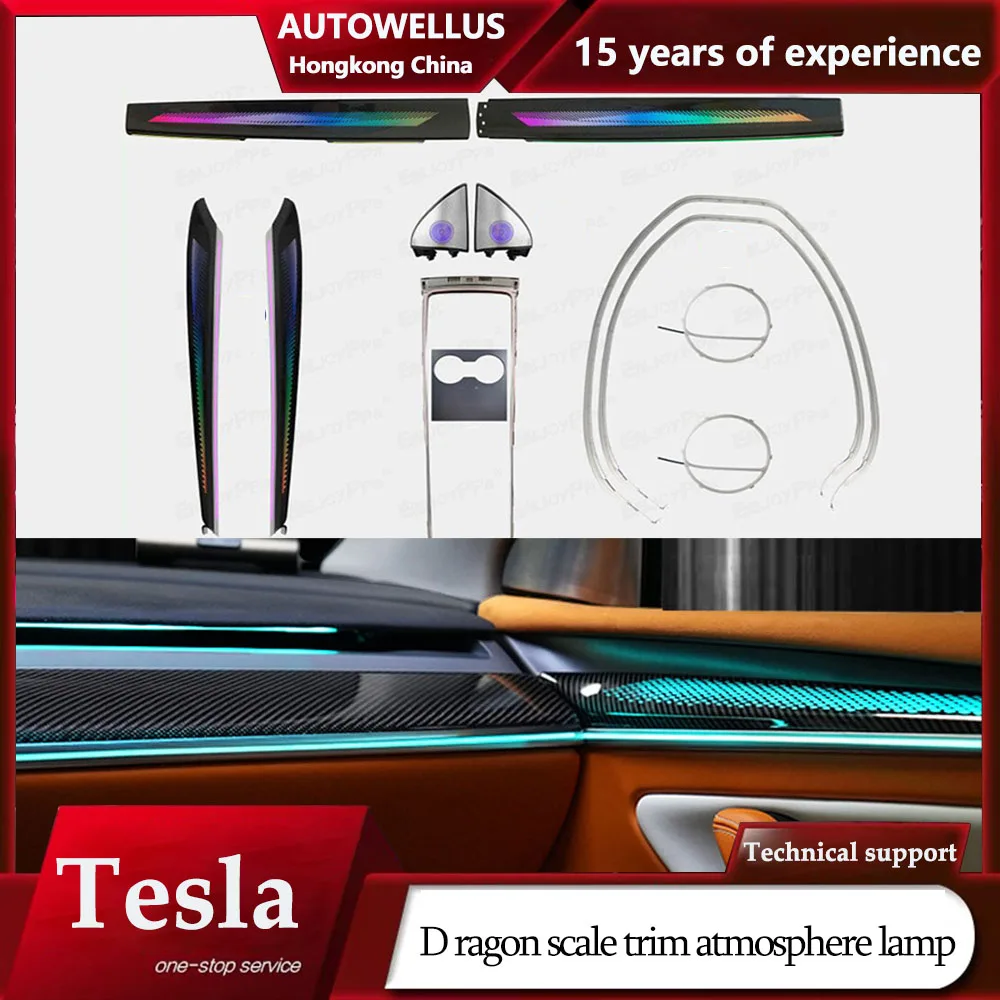 Atmosphere lamp dragon scale trim panel For Tesla model 3 2021-2023 model Y modified interior radium carving atmosphere lamp
Atmosphere lamp dragon scale trim panel For Tesla model 3 2021-2023 model Y modified interior radium carving atmosphere lamp