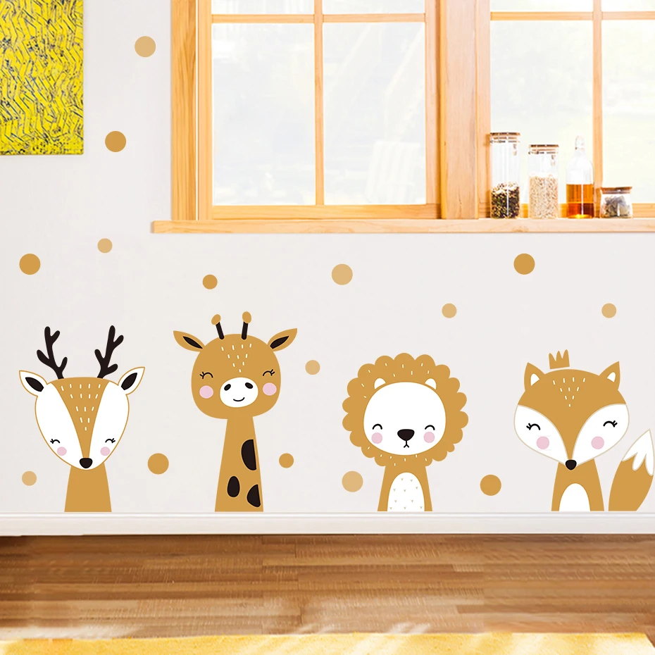 Boho Cartoon Cute Deer Fox Animal Dots Wall Sticker for Baby Room Girls Room Children Room Nursery Sticker Home Decoration
Boho Cartoon Cute Deer Fox Animal Dots Wall Sticker for Baby Room Girls Room Children Room Nursery Sticker Home Decoration