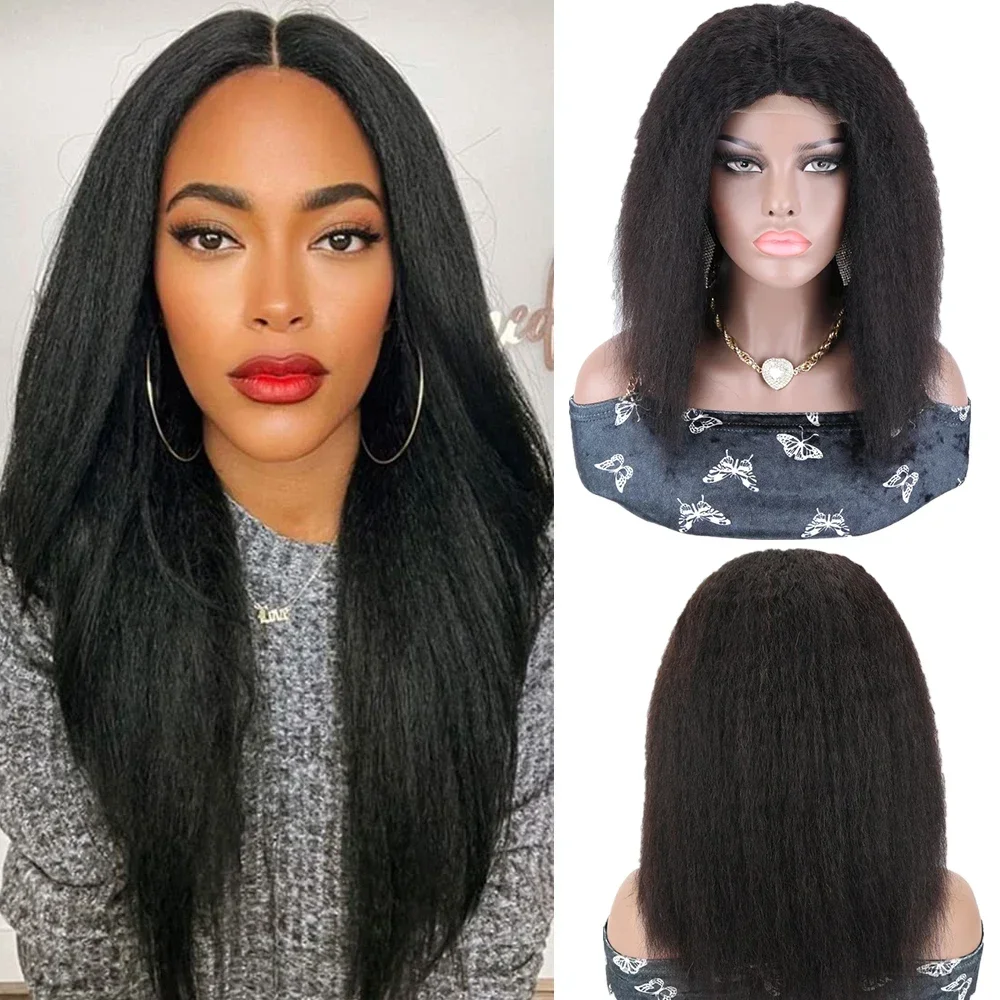 Kinky Yaki Straight Remy Human Hair Wig 4x4 Lace Front Human Hair Wigs Brazilian Glueless Afro Kinky Straight Lace Closure Wig
Kinky Yaki Straight Remy Human Hair Wig 4x4 Lace Front Human Hair Wigs Brazilian Glueless Afro Kinky Straight Lace Closure Wig
