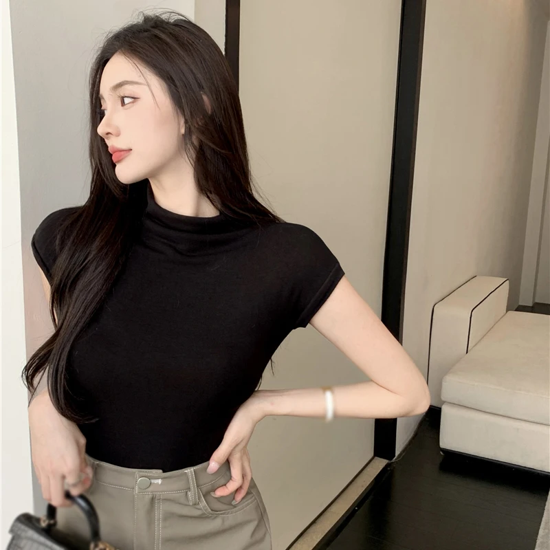 Summer Vintage Streetwear Short Sleeve Female Tees Expose Navel Short Tops For Women Solid Color Simple Casual T-Shirts
Summer Vintage Streetwear Short Sleeve Female Tees Expose Navel Short Tops For Women Solid Color Simple Casual T-Shirts